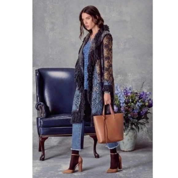 Johnny Was Tokley Fringed Embroidery Open-Front Duster NWT - Picture 2 of 15